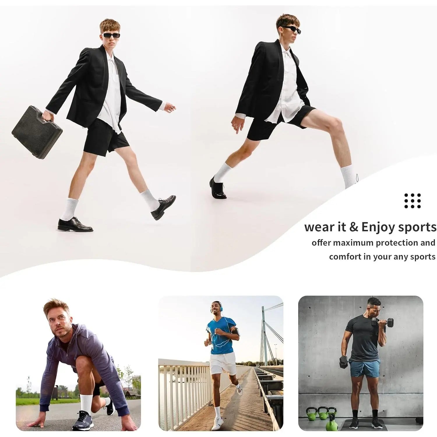 12 Packs Crew Socks for Women and Men – Cushioned Long Cotton Athletic Socks for Hiking, Running (6 Pairs)