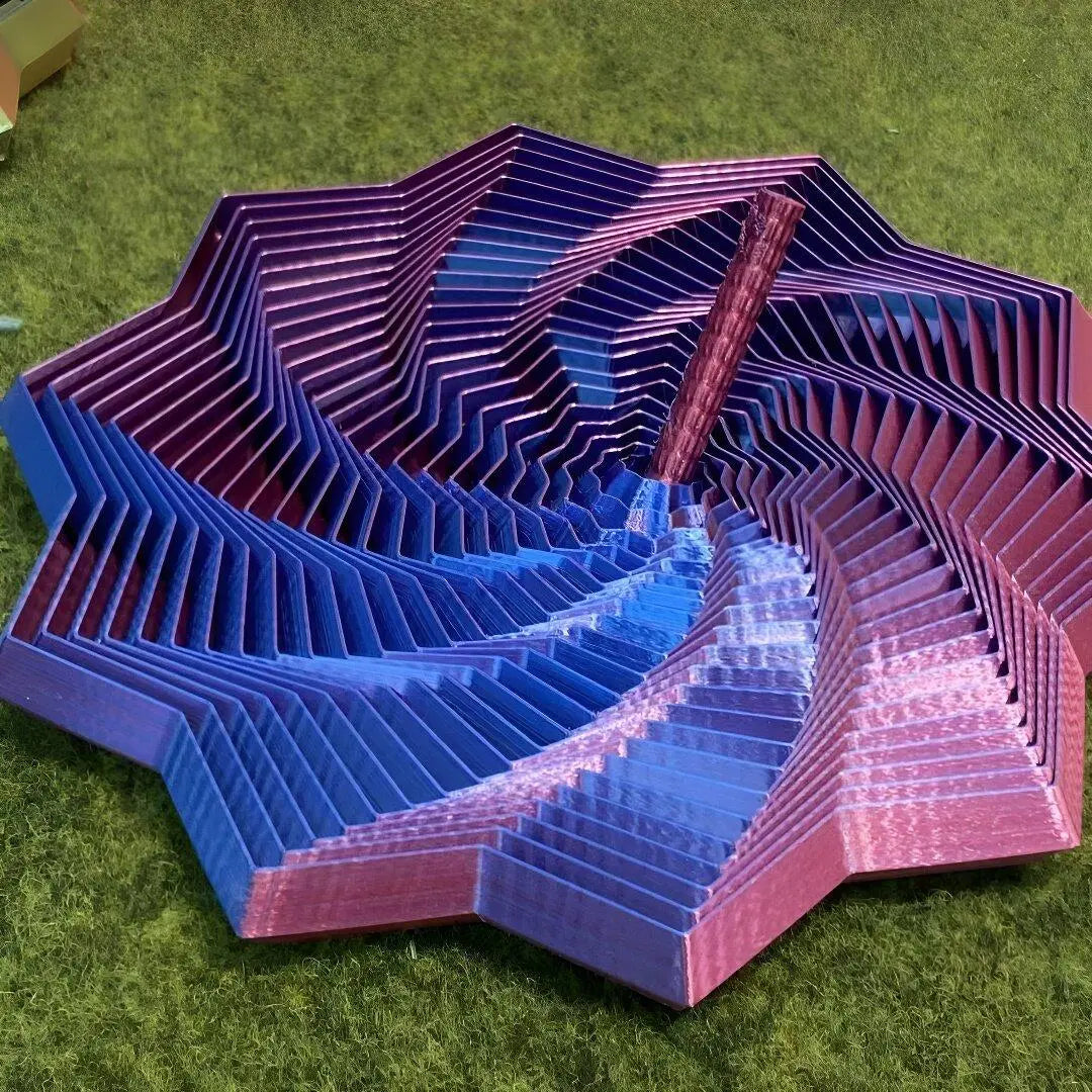 (Time-Limited Event, Buy One Get One Free, Any Size Purchase Gets a Small One Free) 3D Printed Visual Illusion Foldable Puzzle Toy Polyhedron Carrot Tower Stress Relief Spiral Kinetic Sculpture Stackable Decoration
