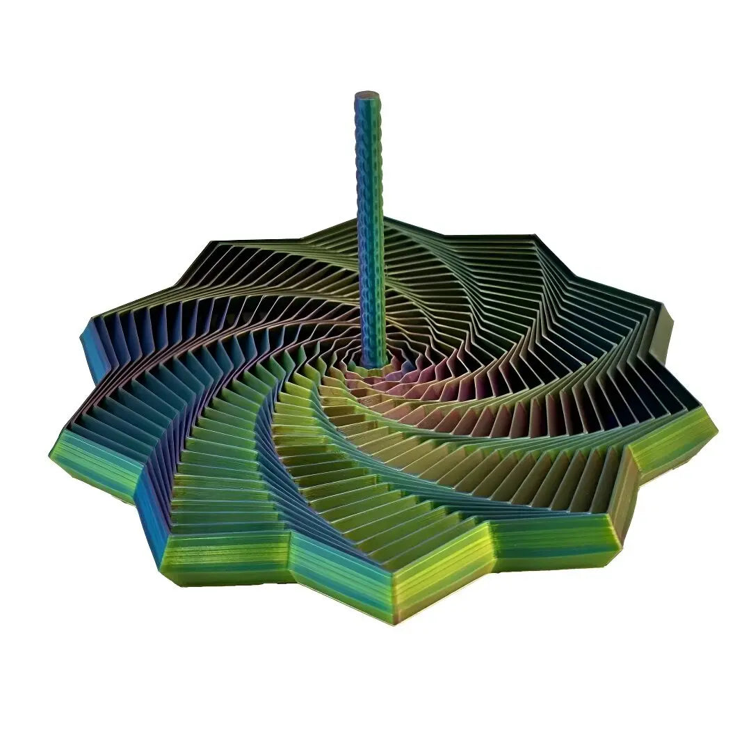 (Time-Limited Event, Buy One Get One Free, Any Size Purchase Gets a Small One Free) 3D Printed Visual Illusion Foldable Puzzle Toy Polyhedron Carrot Tower Stress Relief Spiral Kinetic Sculpture Stackable Decoration