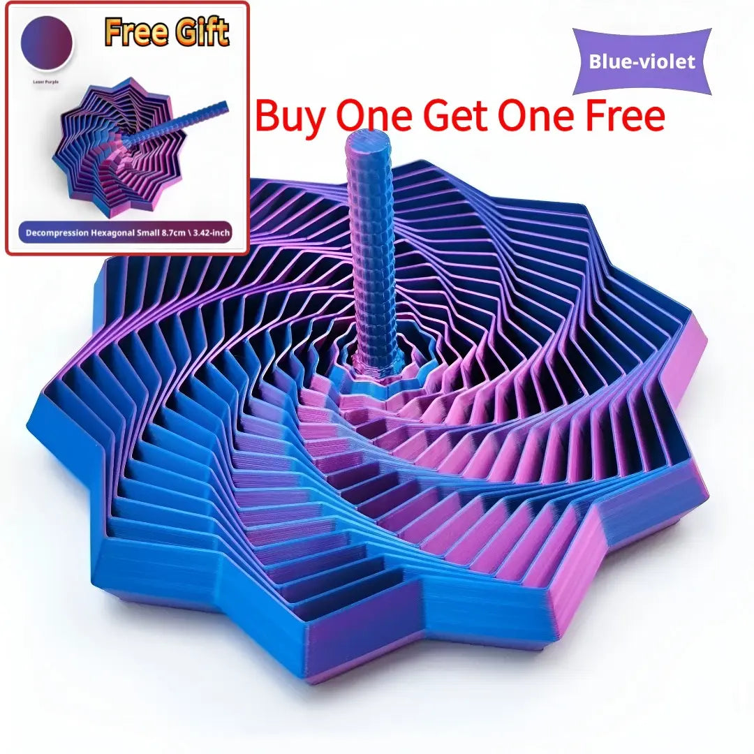 (Time-Limited Event, Buy One Get One Free, Any Size Purchase Gets a Small One Free) 3D Printed Visual Illusion Foldable Puzzle Toy Polyhedron Carrot Tower Stress Relief Spiral Kinetic Sculpture Stackable Decoration