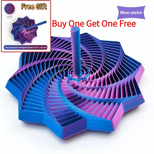 (Time-Limited Event, Buy One Get One Free, Any Size Purchase Gets a Small One Free) 3D Printed Visual Illusion Foldable Puzzle Toy Polyhedron Carrot Tower Stress Relief Spiral Kinetic Sculpture Stackable Decoration