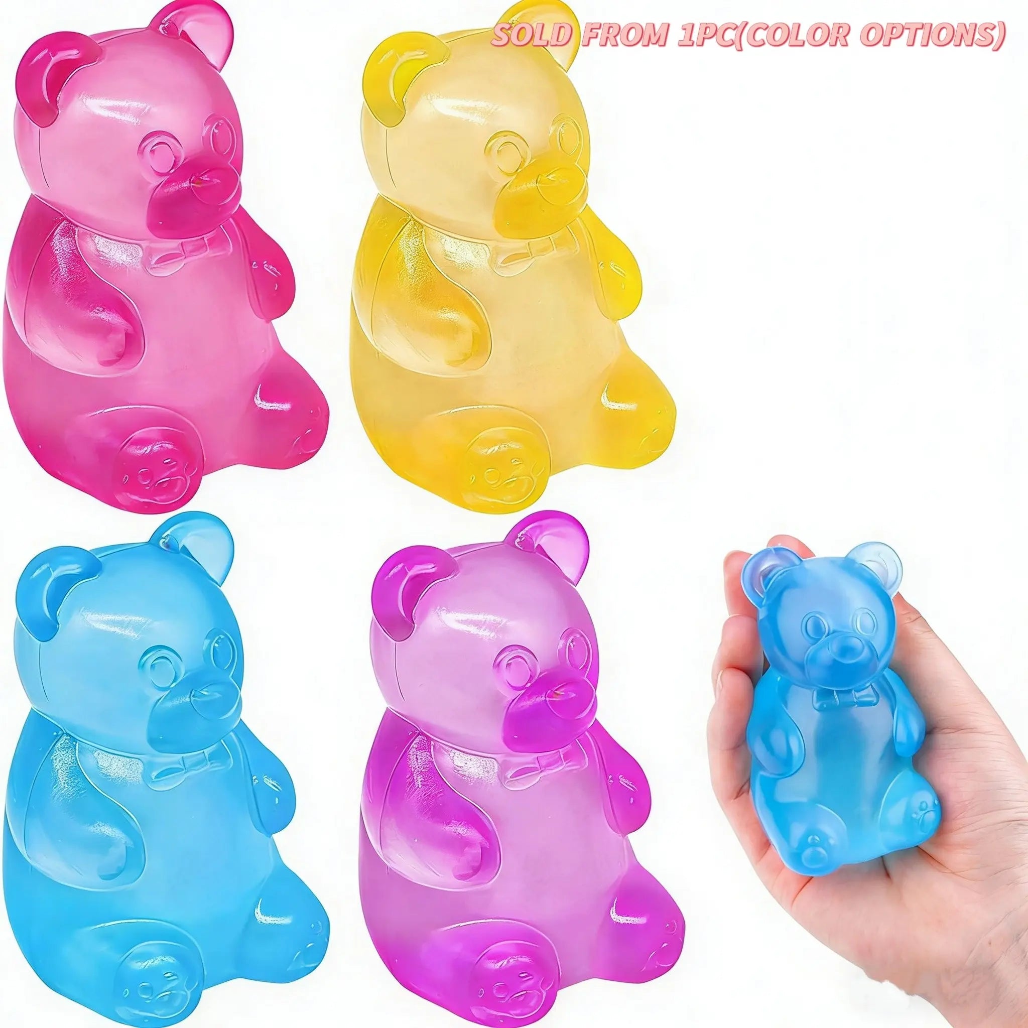 1/4 Counts Gummy Bear - Sensory Fidget Toy with Jelly-Like Filling, Squeeze Toys, Stress Toys, Stress Relief Toys, Fidget Toy, Birthday Gifts, Gift Bag Stuffing, Delightful Fun Celebration