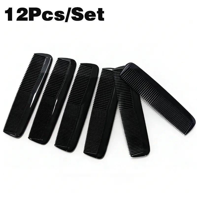 12 Pcs/Set Mini Black Hair Comb,Comb Set, Portable Plastic Comb,Detangling Comb,Teasing and Styling,Fine Tooth Comb,Durable,Flexible,Anti-Static,Salon/Hotel/Pocket Use,Travelcomb,Saloncomb,Pocket Size Comb,Bulk Combs,Tiktokmademebuyit