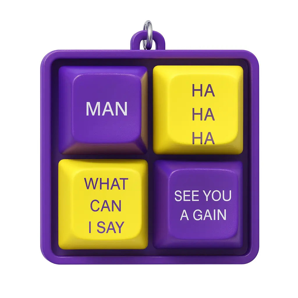 "What Can I Say" Talking Keycap Keychain – Fun 4-Key Stress Relief Sound Toy, Mamba Theme Collectible, Perfect Easter Basket Stuffer