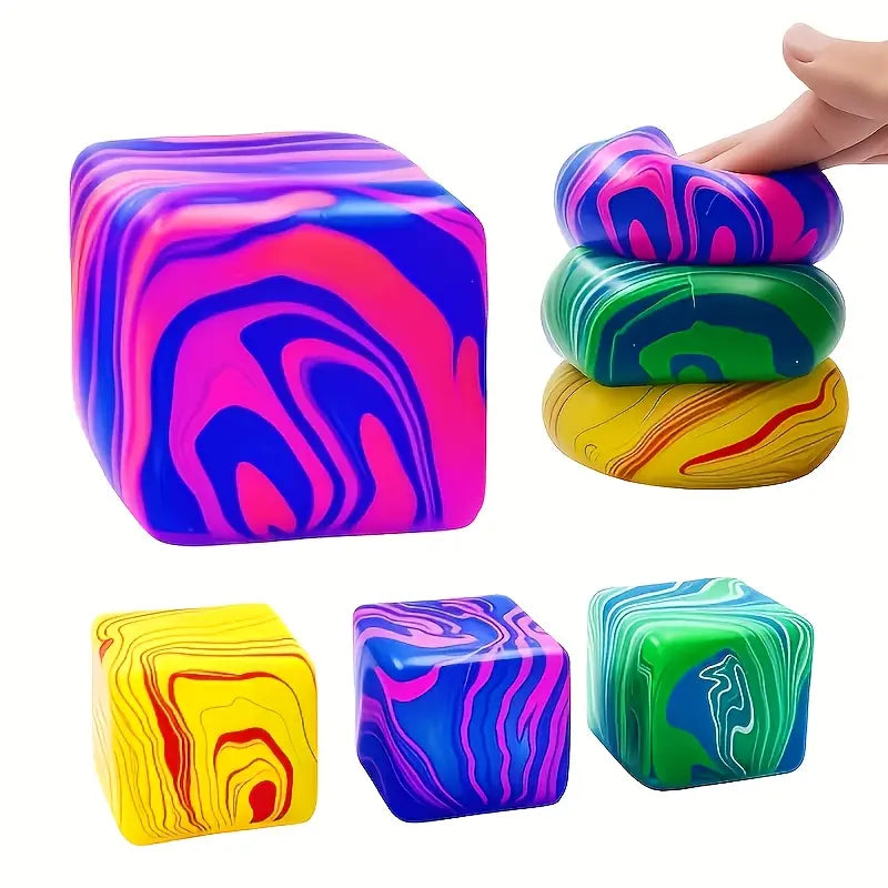1.38In or 2.17In Rough-Textured Cube Squeezing Toy, Sensory Toy, Rotating Squeeze Blocks for Kids,Durable Material, Soothing Finger Gyroscope, Soft Texture, Swinging Design - Party Gift